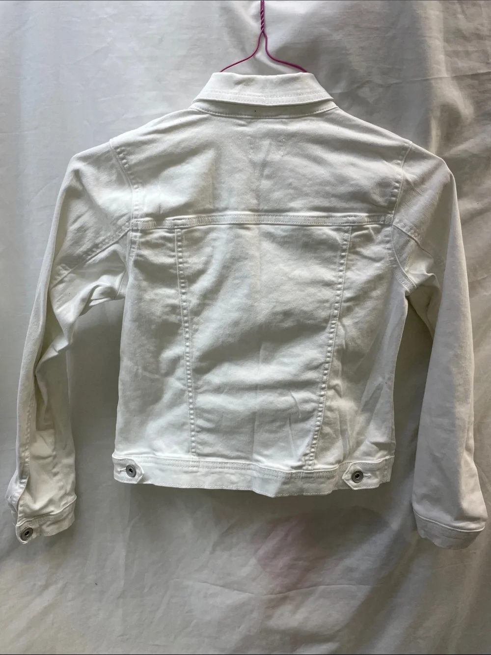 The Children's Place White Girls' Denim Jacket with Chest Pockets sz 14